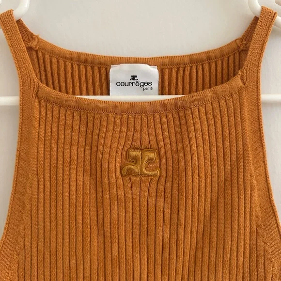 Burnt Orange Ribbed Tank Top - Picture 2 of 7